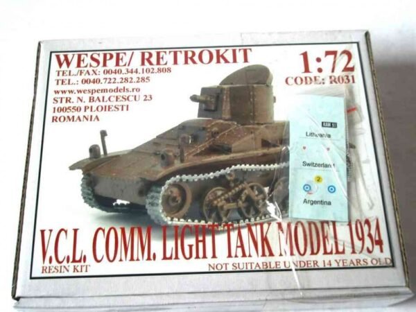 V-C-L COMM. LIGHT TANK MODEL 1934